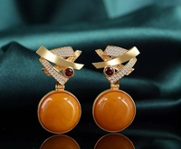 Элитные дизайнерские серьги из воскового агата, универсальная инкрустация камня, серебро 925 пробы