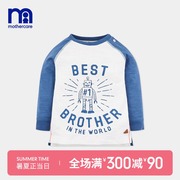 chàng trai mặc Mothercare Anh cho trẻ em dài tay bông áo thun trẻ em thư cartoon dệt kim T-shirt.