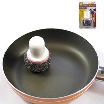 Japan KM short handle stainless steel wire ball handle dishwashing brush washing pan brush aside dirt and descaling cleaning brush