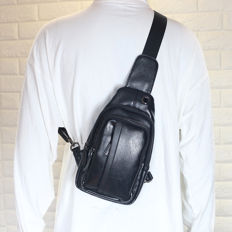 Brock men and Korean edition trendy fashion men skinny bag sports leisure men bag bag bag pack soft leather single shoulder bag