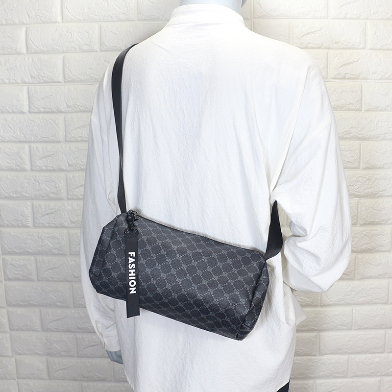 Trendy shoulder bag men's Korean version 2021 new street fashion casual men's and women's messenger bag horizontal soft leather small backpack