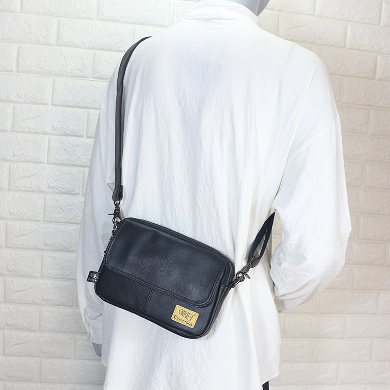 Three boxes men's single shoulder bag Chauding satchel satchel satchel men's Korean version fashion men and women casual little square bag mobile phone bag