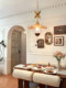 French Mid-Century Style Restaurant Bar Chandelier, Retro Creative Corridor Lamp, High-End Bedroom Entrance Cabinet Eye-Protecting Chandelier