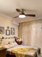 Restaurant Fan Light, Mid-Century American Retro Style, Walnut Color Ceiling Fan Light, Home Living Room Bedroom Chandelier Fan Light