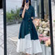 Plus size women's French retro irregular shirt dress female fat sister cover belly long foreign style chiffon shirt