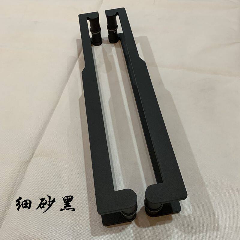 Glass door large handle solid carved black frameless door handle push-pull wooden door stainless steel door handle spot