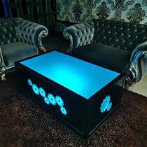 21 new Jane European KTV coffee table luminous tempered glass wrought iron bar coffee table KTV table modern Nordic coffee table