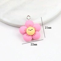 № 13 Розовые улыбающиеся цветы лица (с железными кольцами) N401