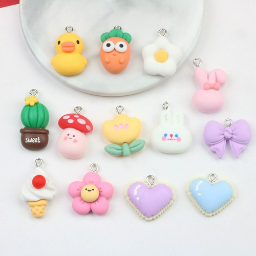 B.Duck, креативный мультяшный аксессуар с аксессуарами, кролик с грибочками-гвоздиками, подвеска, «сделай сам», в цветочек