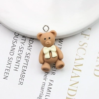 Кофейная галстук-бабочка, 12 размер, с медвежатами