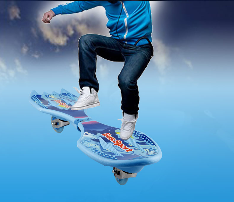 Bus.Sport sức sống hội đồng quản trị rắn ván trượt hai bánh trẻ em hai bánh xe tay ga mạnh mẽ tải trọng flash board rồng - Trượt băng / Trượt / Thể thao mạo hiểm xe scooter xiaomi