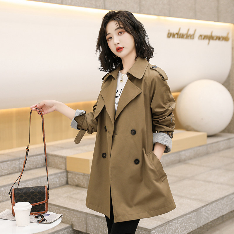2022 new early autumn small texture windbreaker women's mid-length version early spring and autumn British style February and August coat