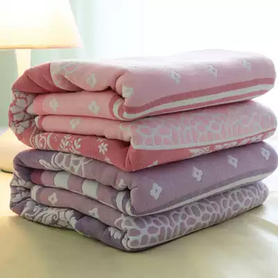 Thickened cotton gauze towel quilt Double cotton towel blanket Summer summer cool quilt Air conditioning blanket blanket Thick bed sheet