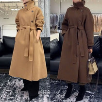 European station high-end double-sided cashmere coat womens long double-sided cashmere coat 2021 new big-name woolen coat