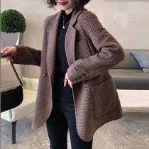 High-end double-sided cashmere coat womens short European products Chiroe double-sided suit 2021 New woolen jacket