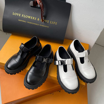  mona the same muffin thick-soled mary jane shoes 2021 new leather round head retro white small leather shoes womens single shoes
