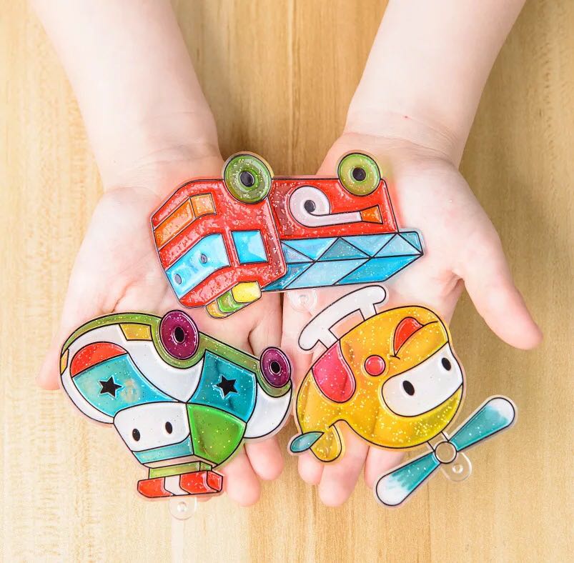 Trẻ em làm bằng tay DIY đồ chơi bé trai và bé gái quà tặng phim trắng miễn phí nướng keo sơn điền băng pha lê thủy tinh vẽ phim đơn - Handmade / Creative DIY đồ chơi