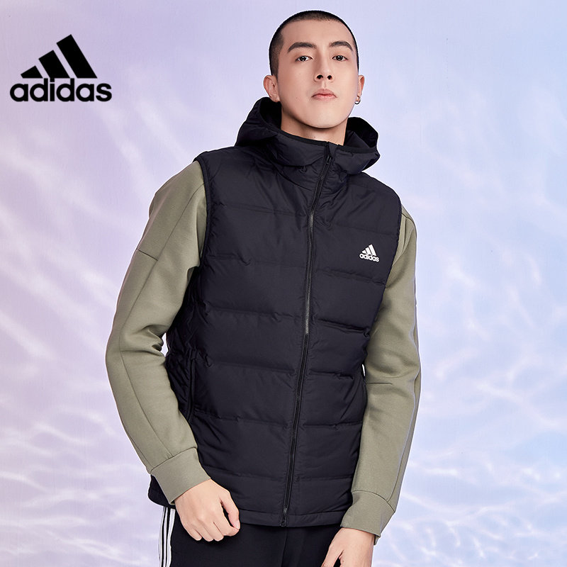 adidas阿迪达斯羽绒背心男官网2021冬季男子运动服休闲马甲BQ2006