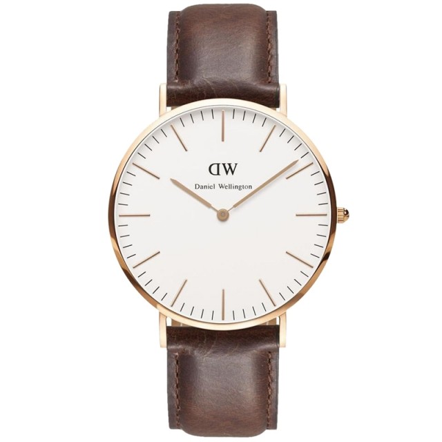 瑞典丹尼尔惠灵顿（Daniel Wellington）手表DW男表40mm表盘金色边皮带超薄男士石英表0109DW