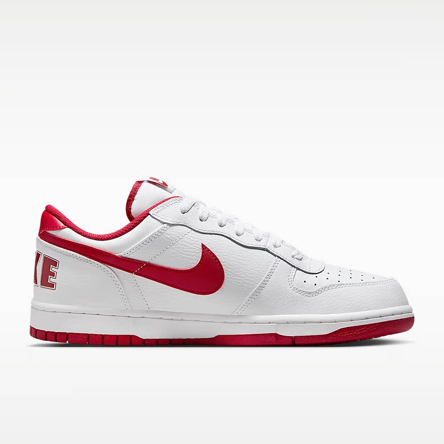 【奥莱剪标款】NIKE BIG LOW耐克复古回潮天花板皮革板鞋白红355152-150