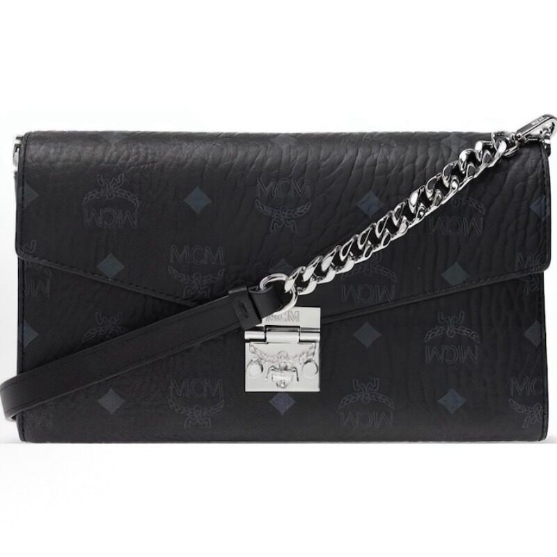 MCM Millie Visetos 老花满印轻便通勤约会出游复古 中号 女款 黑色