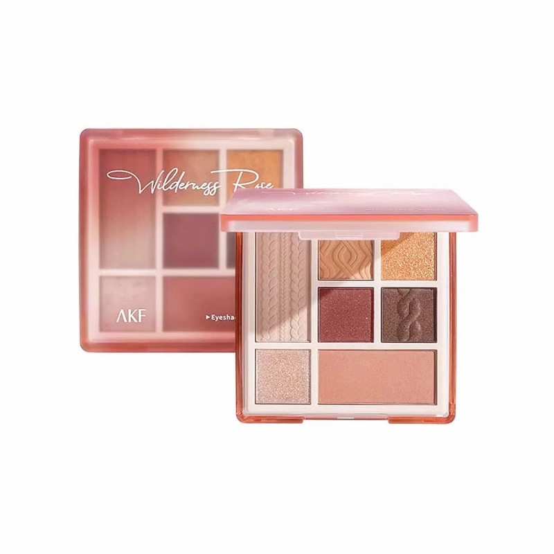 AKF眼影盘七色综合盘03珠光哑光腮红高光修容02落日摩卡大地色女9g