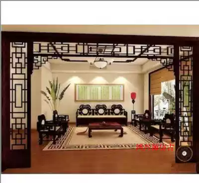 Dongyang wood carving solid wood carving floor cover hanging porch screen background wall partition Chinese decoration