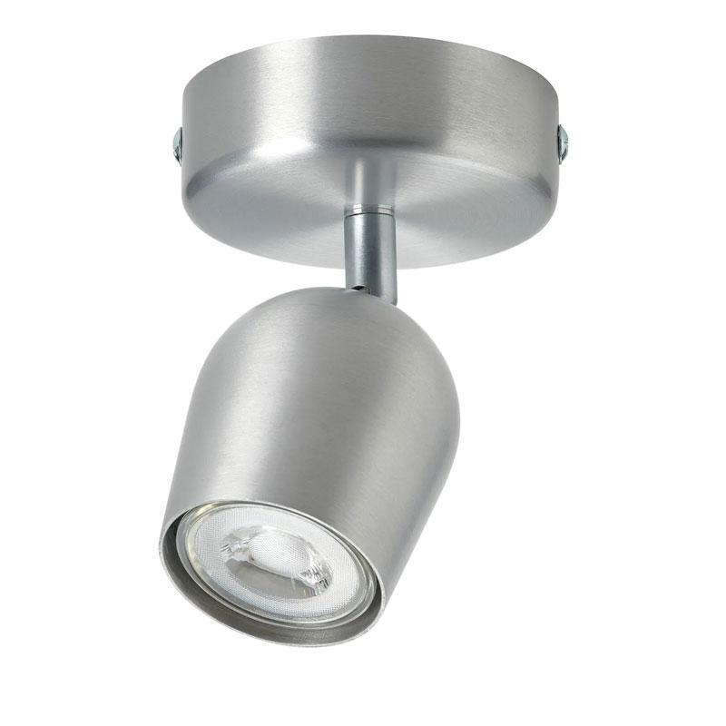 Ikea Rokfri Single-Head Spotlight in Aluminum Color, Simple Ceiling Lighting for Living Room, Bulb Sold Separately