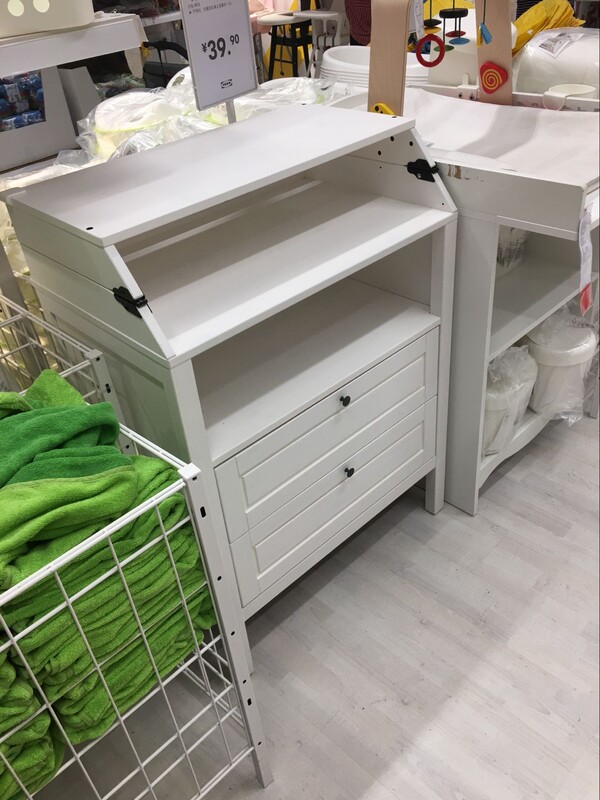 Ikea Sanwei Baby Changing Table Drawer Cabinet White Diaper Changing Table Solid Pine Wood Storage Cabinet