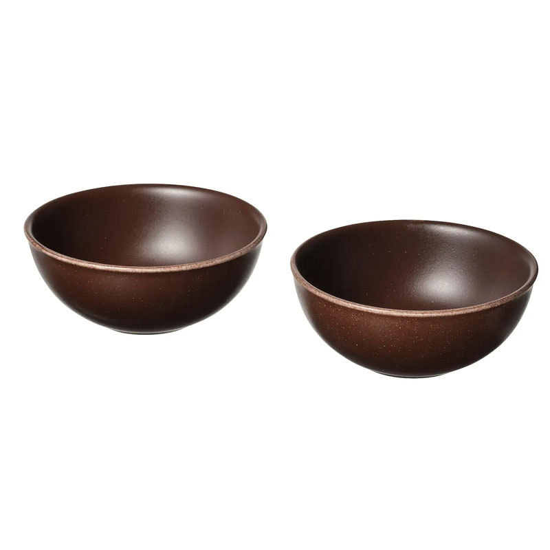 2025 Stockholm Series Ikea Genuine Original Style Brown Stone Porcelain Small Bowl 2-Piece Set Nordic