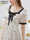 [Silk Ling]Vintage Chiffon Dress with Gauze Fabric, Summer Dress for Women, Bow Tie Waist, Gentle Floral Dress