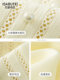 Spring Maple·Yisha Bufe Gentle Chiffon Shirt New Women's Spring and Autumn V-Neck Hollow Loose Ol Blouse Top