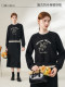[Lanxing]Yisha Bufe 2026 Spring New Collection Printed Letter Lace Hem Sweatshirt Casual Style Short Top