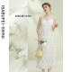 Yisha Bufei Luyu Fresh Chiffon Suspender Dress 2024 New Women's Spring Floral Pressed Pleated A-Line Skirt Long Skirt