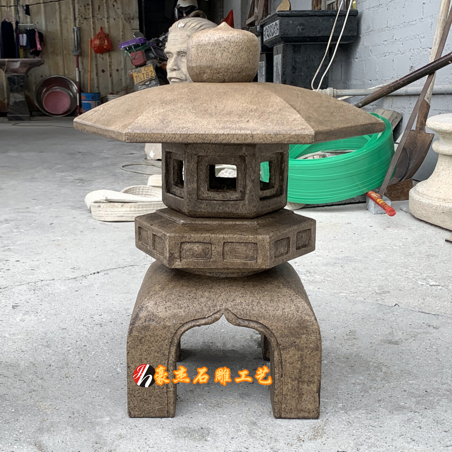 Natural Stone Retro Day Style Courtyard Stone Lantern Stone Headlights Stone Carved Lanterns Garden Landscaped Stone Lantern Garden Decorative Lights-Taobao