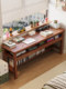 All-Solid Wood Narrow Desk, Double-Layer Computer Desk, Student Home Bedroom Long Table, Wall-Mounted Writing Desk for Small Apartments