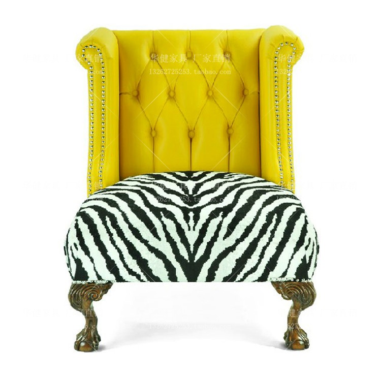 Eurostyle Personality Fashion single sofa chair Jane about small family style Striped Casual Tiger Chair Light Lavish Art Pull Button