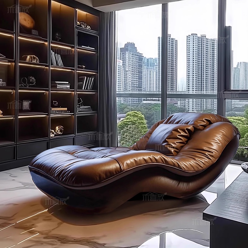 Luxury Single Recliner Sofa Chair for Master Bedroom, Can Recline and Sleep, Genuine Leather, Italian Style, Leisure Living Room Lazy Chair Luxury Single Recliner Sofa Chair for Master Bedroom, Can Recline and Sleep, Genuine Leather, Italian Style, Leisure Living Room Lazy Chair