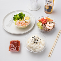 300ml disposable tableware set Aviation crystal bowl rice bowl Hard plastic bowl chopsticks dumpling bowl 100