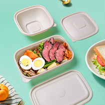 Disposable lunch box takeout lunch box round bowl household commercial set covered with starch lunch box