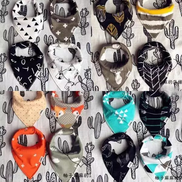 Outlet Foreign Trade Foreign Trade Baby Baby Triangle Towel Pure Cotton Double Water Towel Scarves Scarves 4 pieces