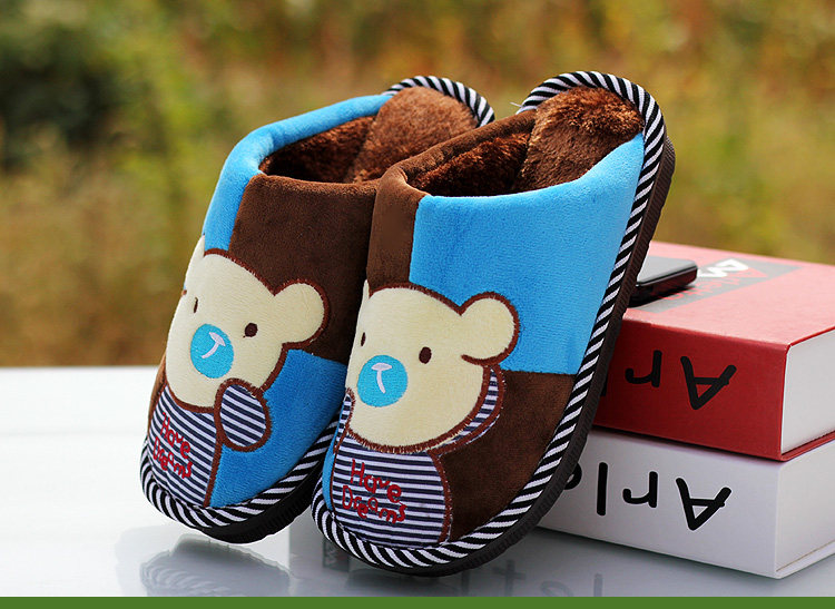 Pantoufles enfants en suède pour hiver - semelle caoutchouc - Ref 1009195 Image 13