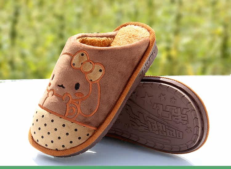 Pantoufles enfants en suède pour hiver - semelle caoutchouc - Ref 1009195 Image 24