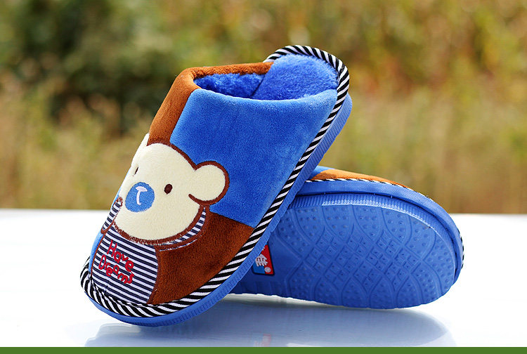 Pantoufles enfants en suède pour hiver - semelle caoutchouc - Ref 1009195 Image 11