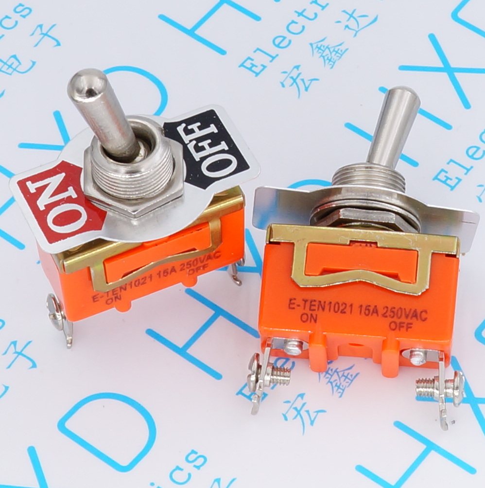 E-TEN1021 钮子开关 摇头摇臂开关 2脚2档 15A/250V