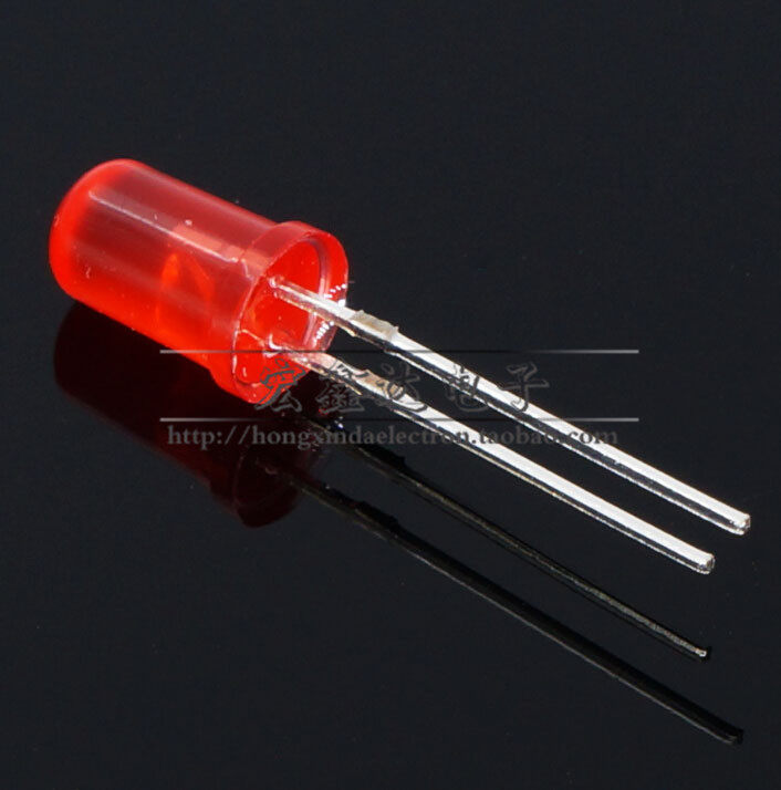 1K装 5mm 红发红 红色红光 F5高亮发光二极管 直插圆头红发红LED