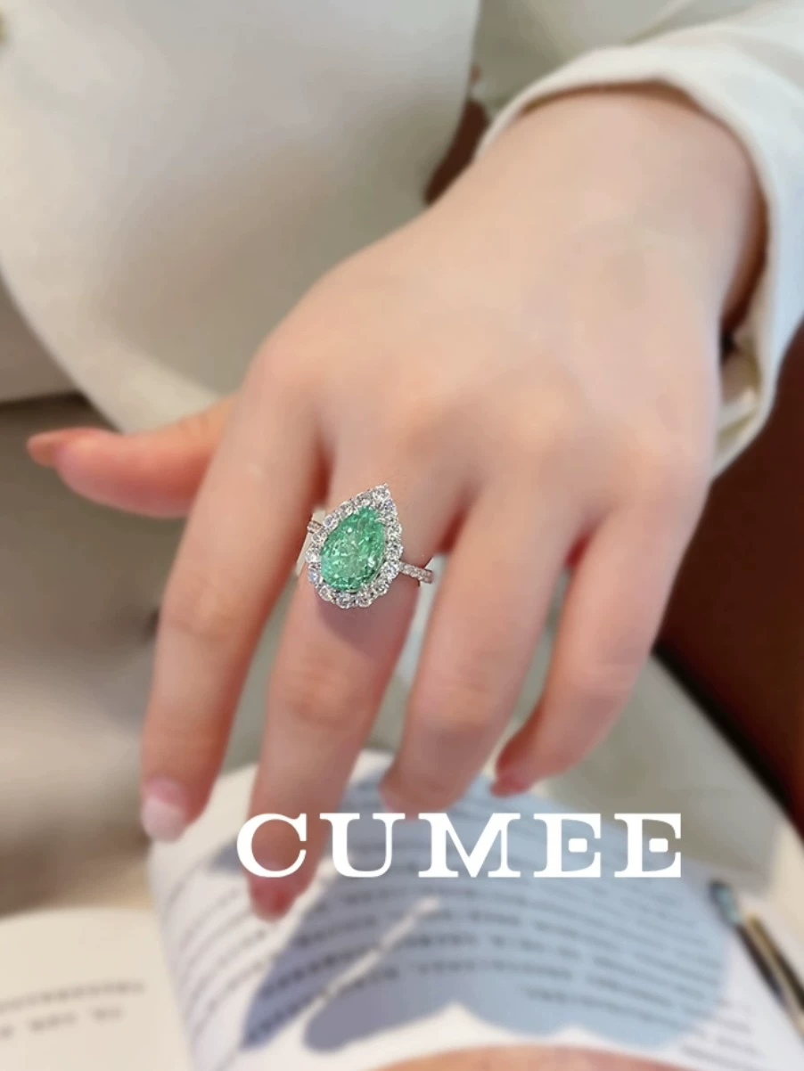 Classic artificial ring drop-shaped, custom-made, silver 925 sample
