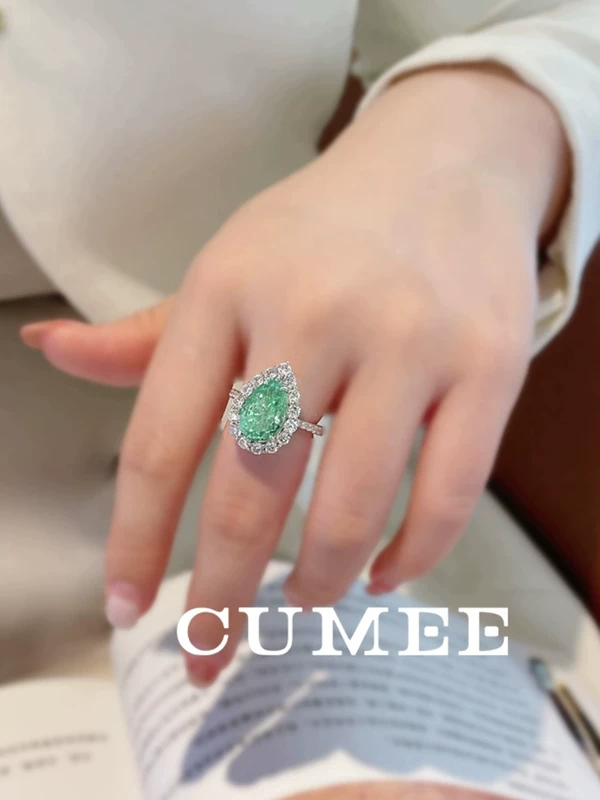 Classic artificial ring drop-shaped, custom-made, silver 925 sample