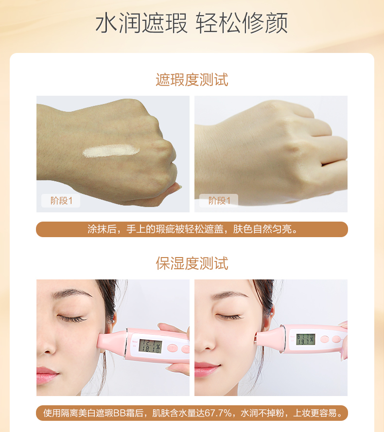 Shi Ting Lu Ya bộ trang điểm kết hợp trang điểm nhẹ cách ly kem che khuyết điểm trắng kem bb mỹ phẩm mới che khuyết điểm môi