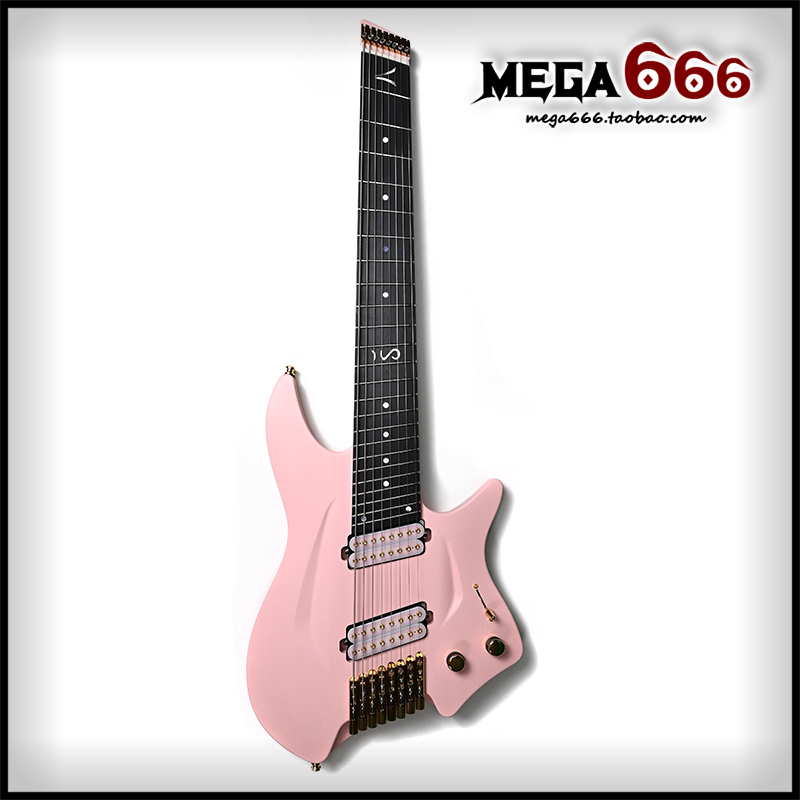 (mega666) Aristides Guitar H O8R headless piano electric guitar pink gold color matching